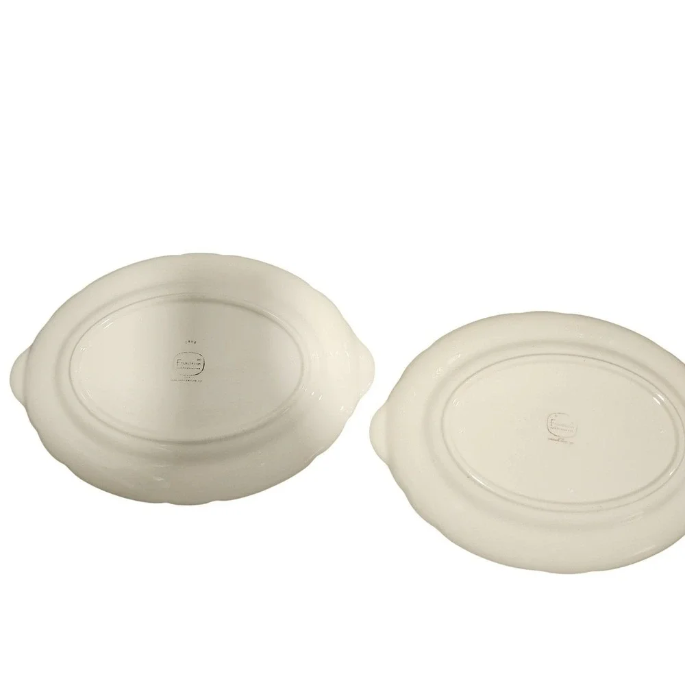 Vintage Franciscan Desert Rose Style Oval Serving Plates 2pc Floral Cottagecore